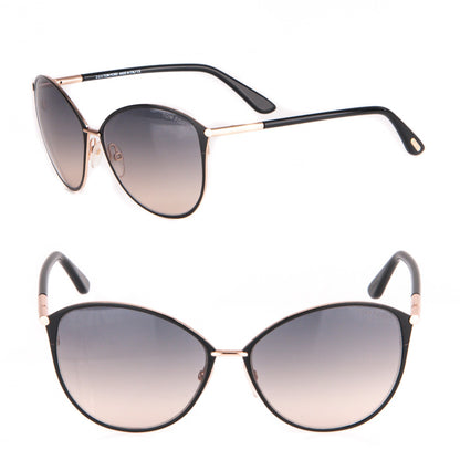 Tom Ford Penelope Vintage Round Sunglasses TF320 Black 1 of 6