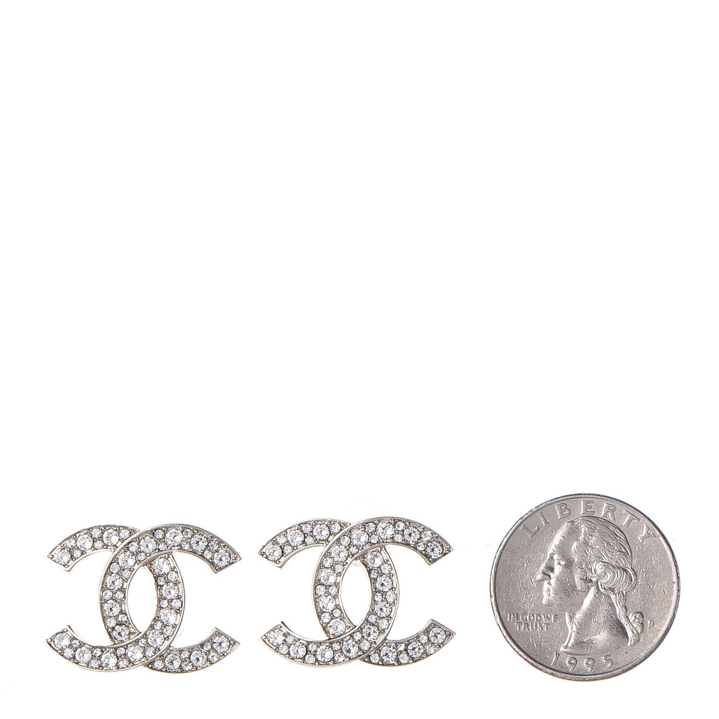 Crystal CC Large Stud Earrings Gold