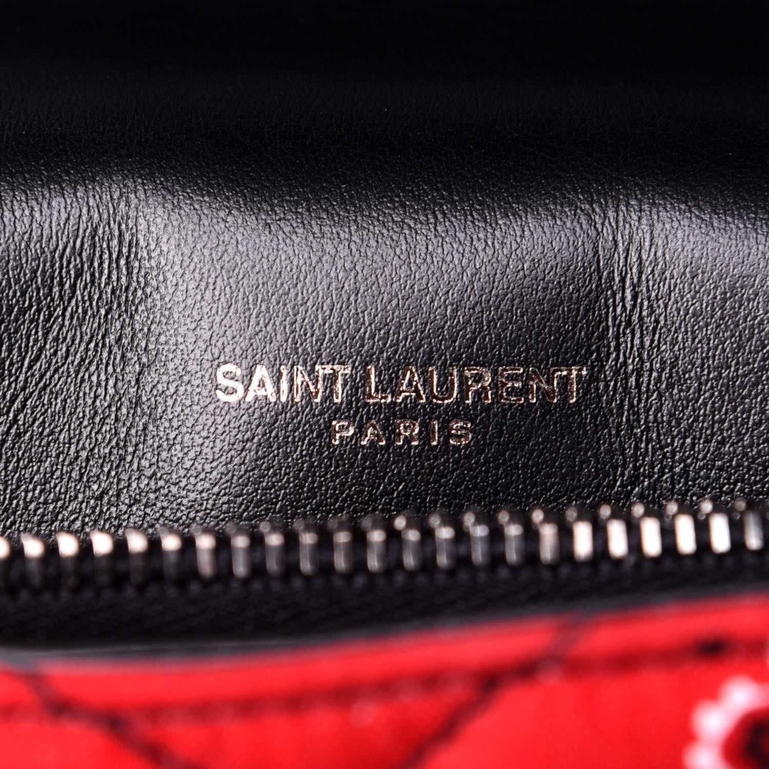 Saint Laurent Canvas Bandana Matelasse Chevron Medium College Bag Red 8 of 11