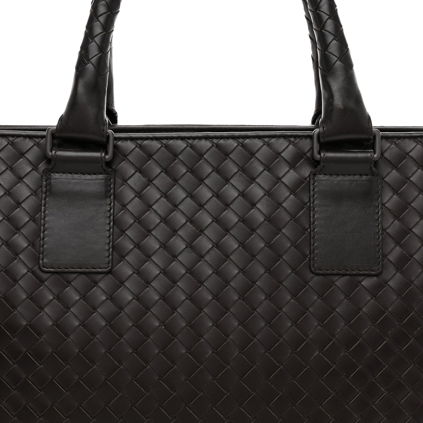 Nappa Intrecciato Briefcase Ebano