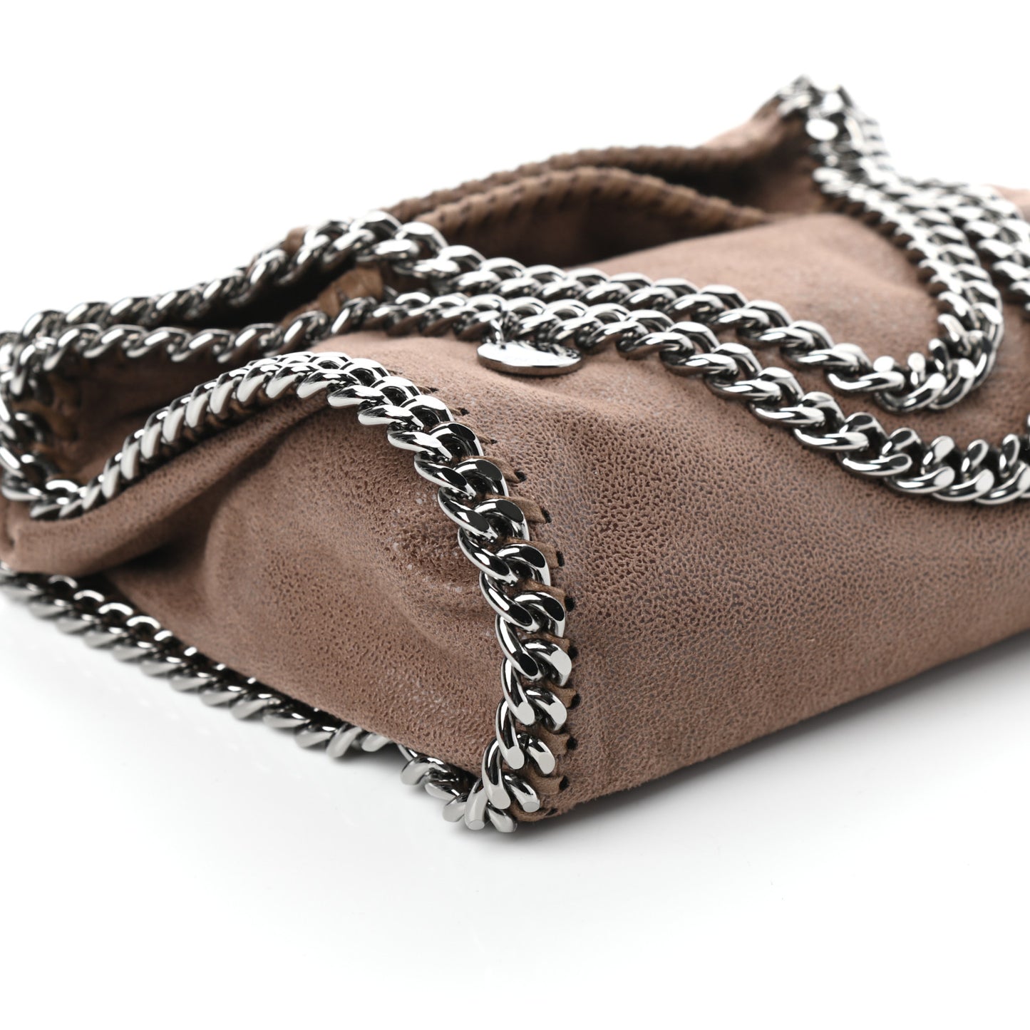 Shaggy Deer Mini Falabella Fold Over Tote Taupe