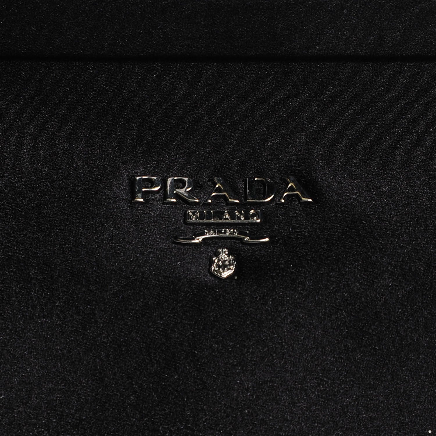 Prada Satin Crystal Kiss Lock Clutch Black 8 of 8
