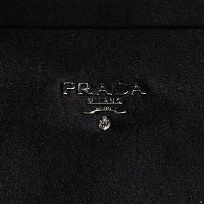 Prada Satin Crystal Kiss Lock Clutch Black 8 of 8