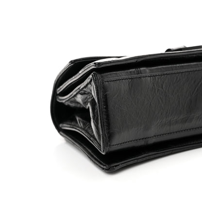 Balenciaga Crushed Calfskin Quilted Matte Black Hardware Small Crush Chain Bag Black 8 of 9
