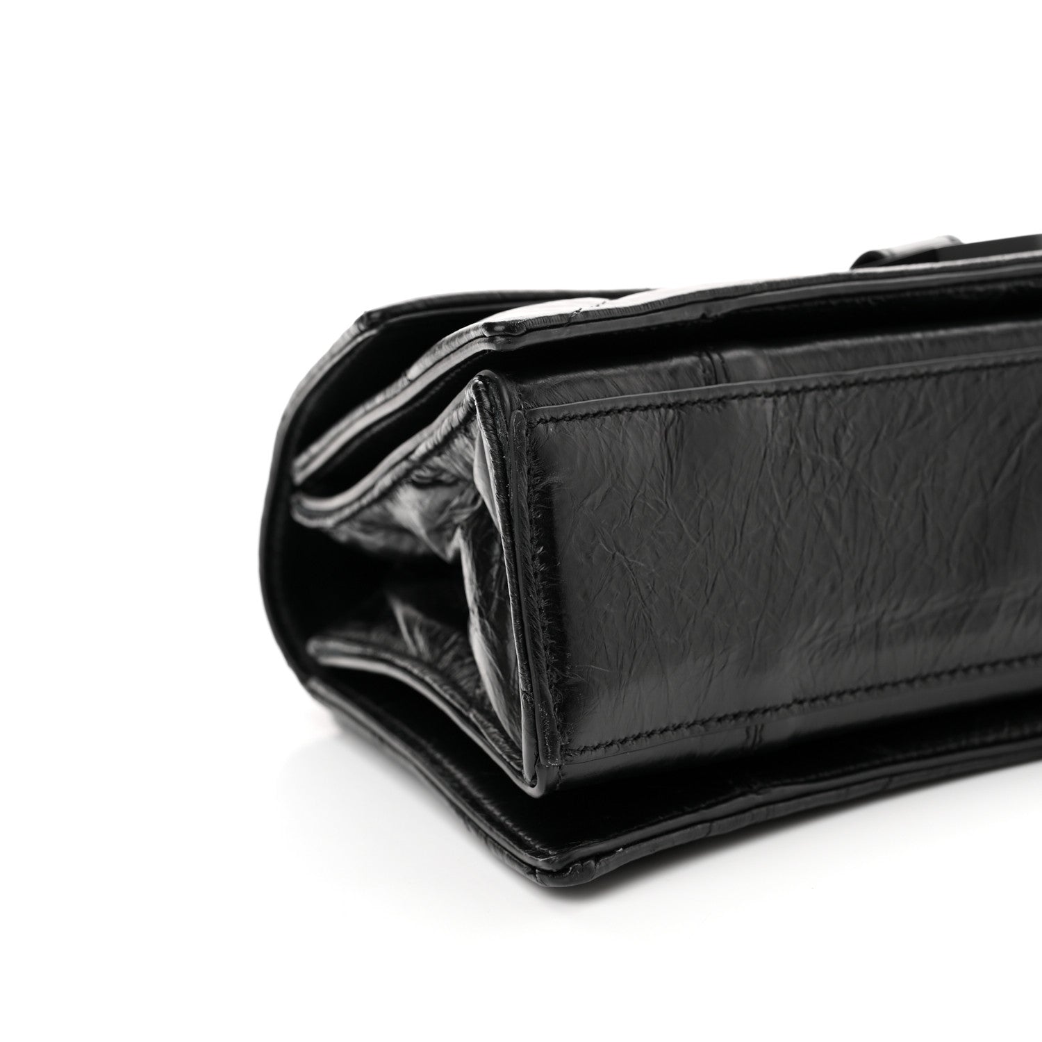 Balenciaga Crushed Calfskin Quilted Matte Black Hardware Small Crush Chain Bag Black 8 of 9