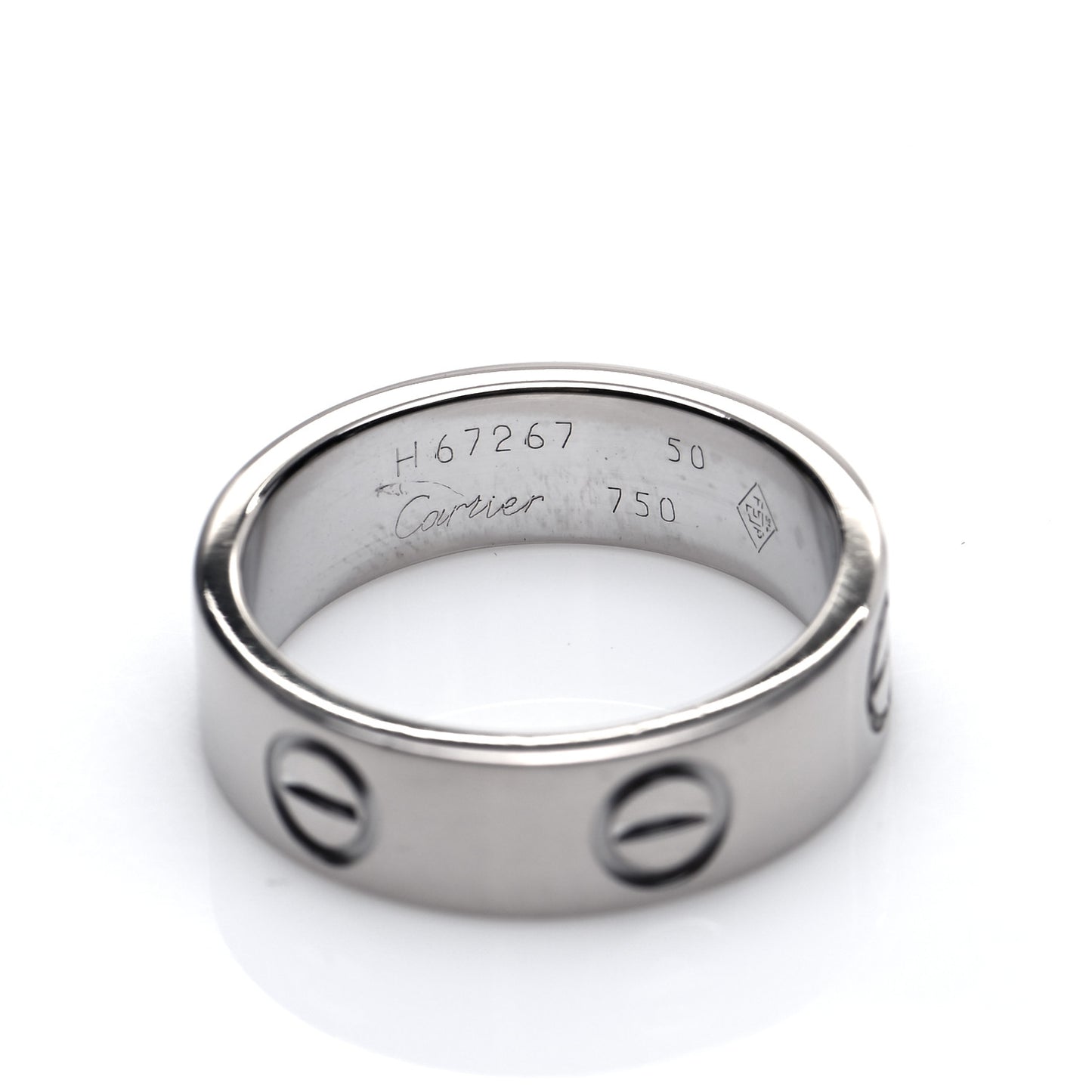 18K White Gold 5.5mm LOVE Ring 50 5.25