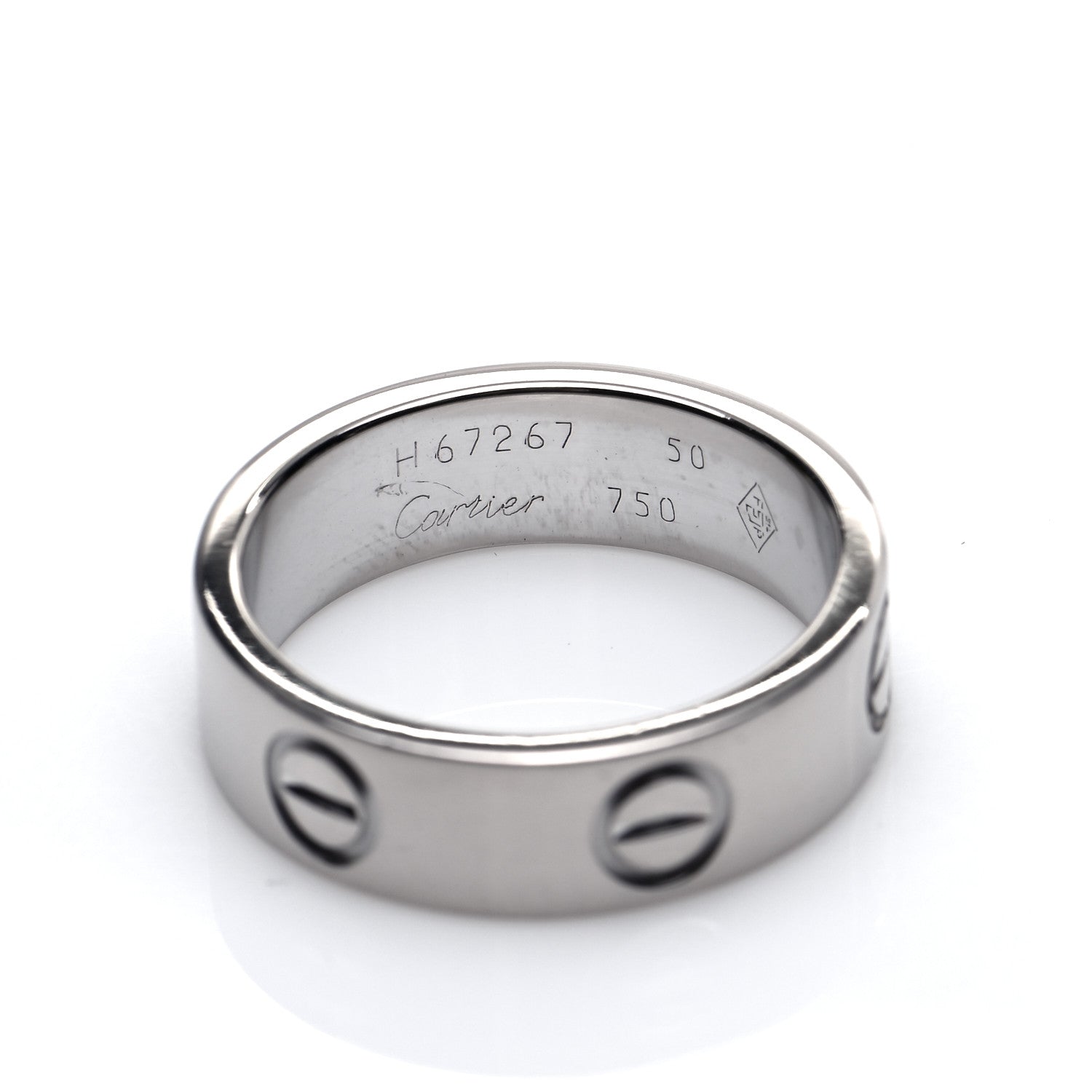 Cartier 18K White Gold 5.5mm LOVE Ring 50 5.25 4 of 4