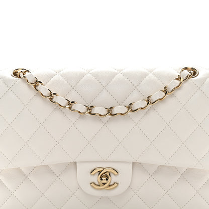 Chanel Caviar Quilted Medium Double Flap White 8 of 11