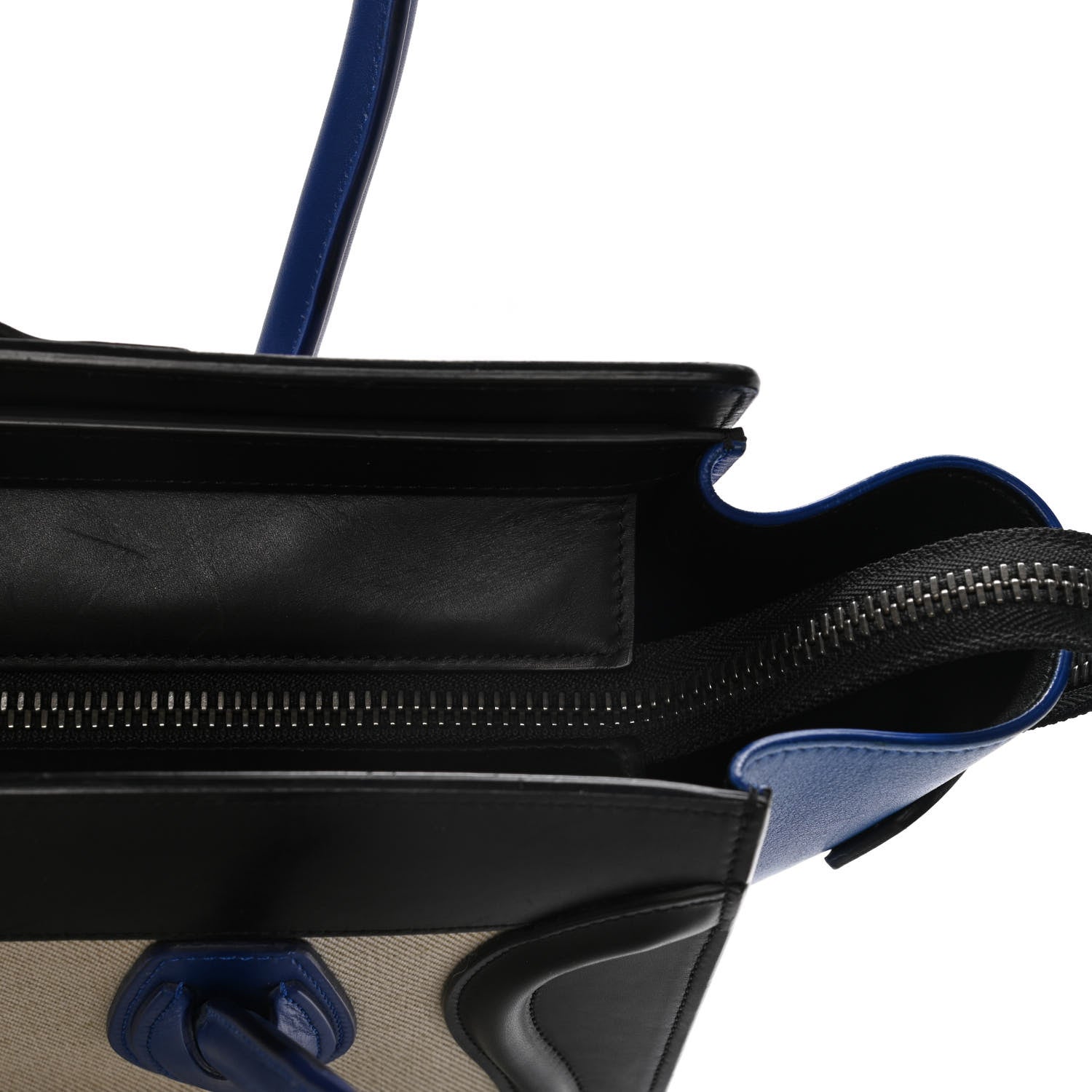 Celine Canvas Smooth Calfskin Nano Tri-Color Luggage Natural Blue 15 of 19