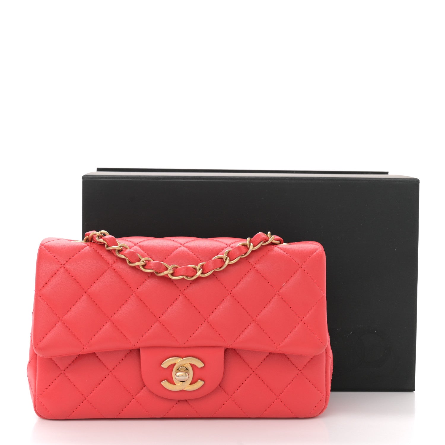 Chanel Lambskin Quilted Mini Rectangular Flap Red 13 of 13
