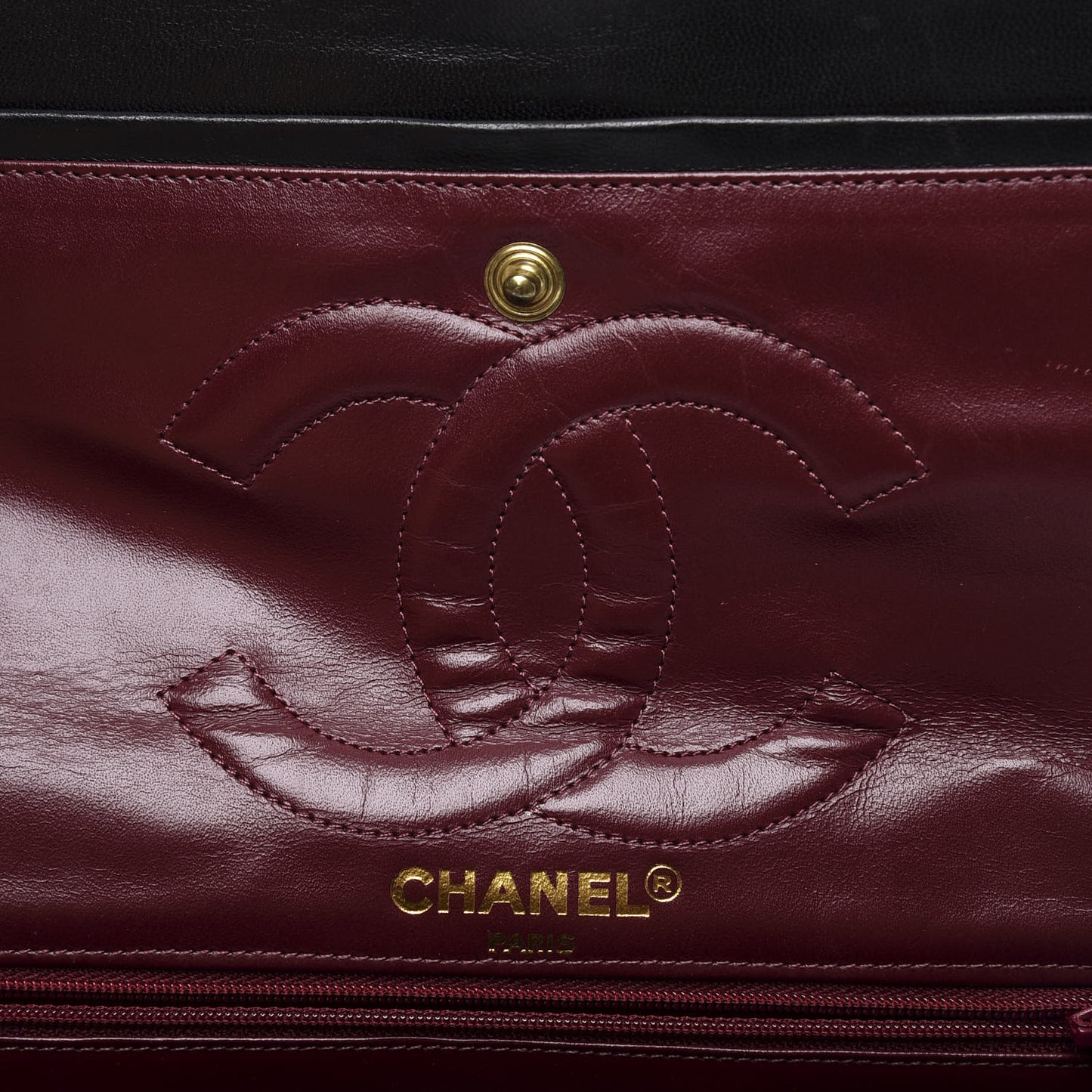 Lambskin Quilted Medium Double Flap Black