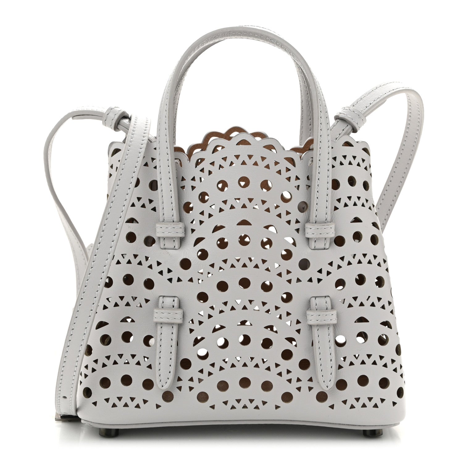 Alaia Calfskin Vienne Wave Mina 16 Bag Gris Perle 1 of 9