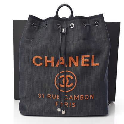 Chanel Canvas Large Deauville Backpack Denim Blue 14 of 14