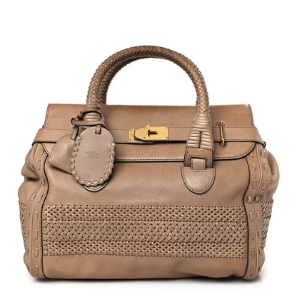 Gucci Calfskin Handmade Large Top Handle Bag Taupe 1 of 10