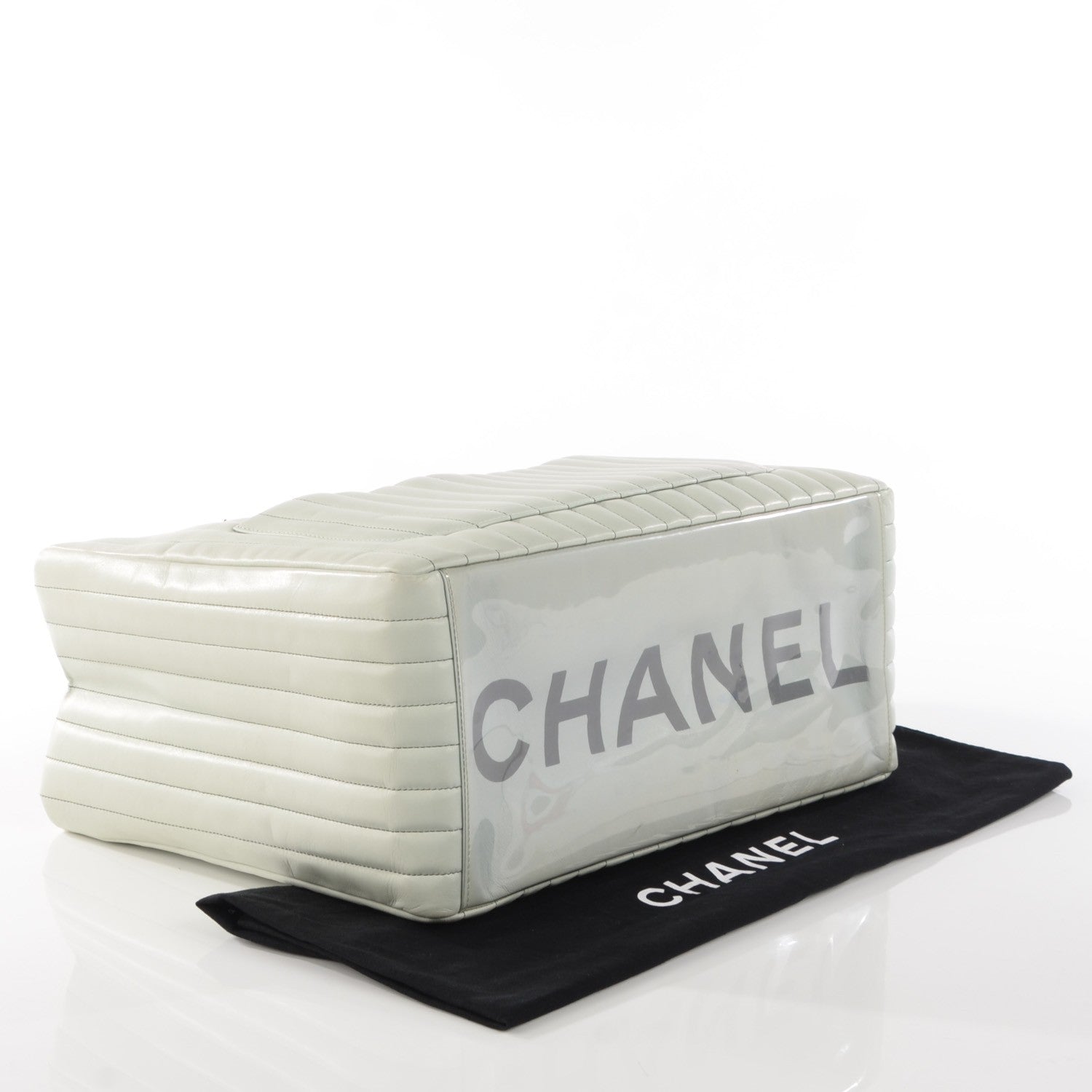 Chanel Lambskin Vertical Quilted Large Mademoiselle Tote Light Green 4 of 7