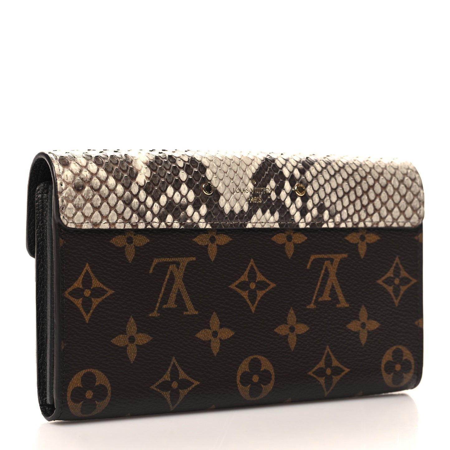 Snakeskin Monogram Pallas Wallet Black