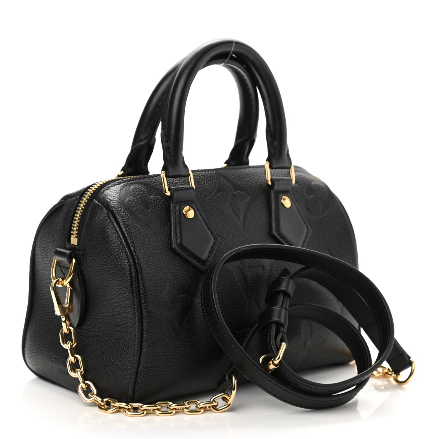 Louis Vuitton Empreinte Monogram Giant Speedy Bandouliere 20 Black 3 of 10