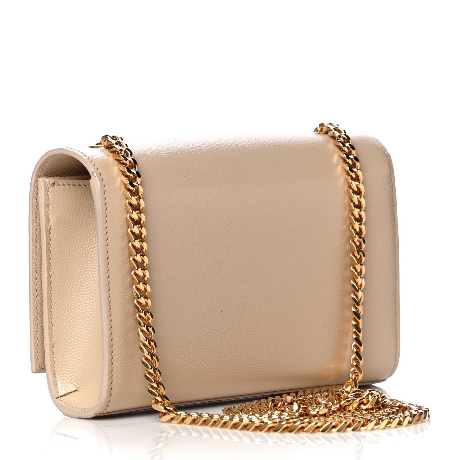 Saint Laurent Grain De Poudre Small Monogram Kate Satchel Beige 2 of 11