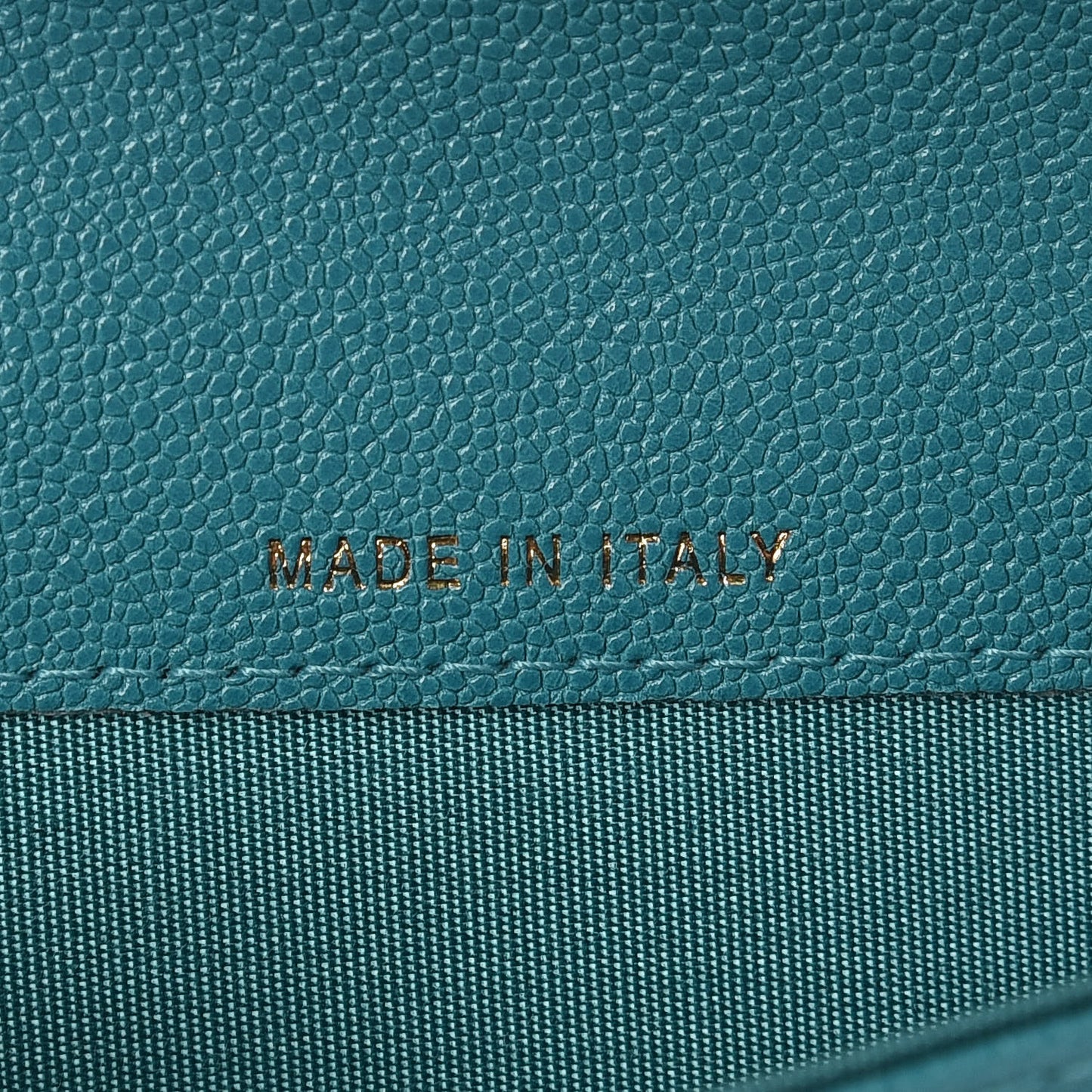 Caviar Quilted Boy Card Holder Wallet Turquoise