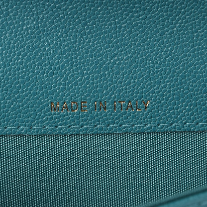 Chanel Caviar Quilted Boy Card Holder Wallet Turquoise 7 of 9