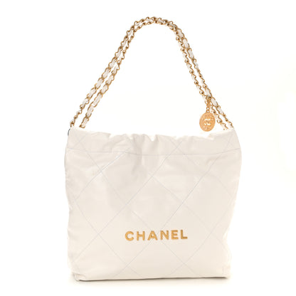 Chanel Shiny Calfskin Quilted Small Chanel 22 White 3 of 11