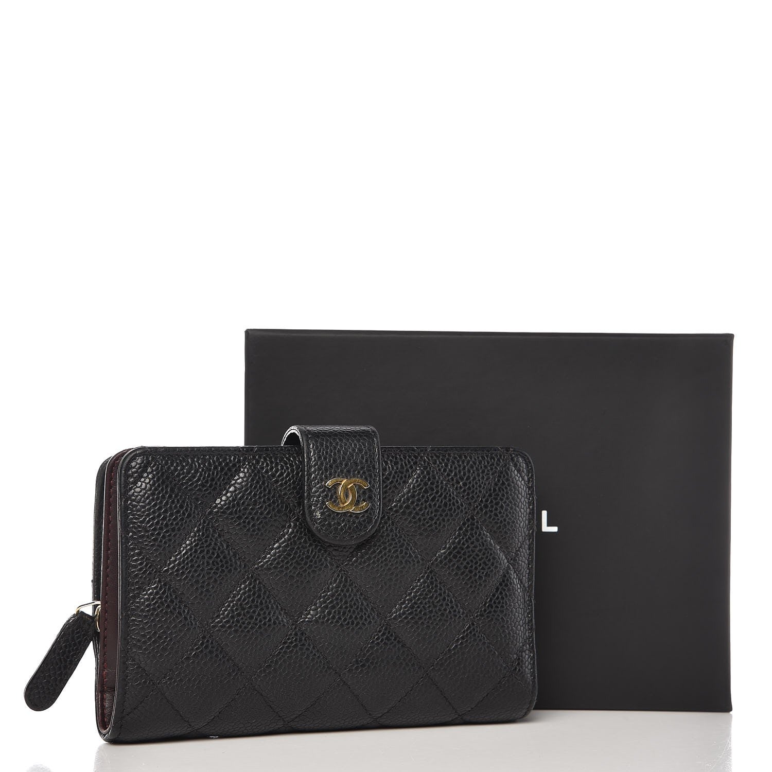 Chanel Caviar Quilted Zipped Pocket Wallet Black 15 of 15