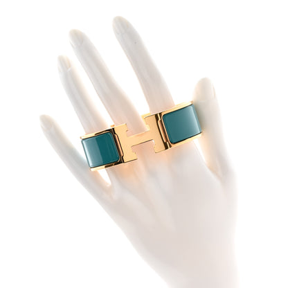 Hermes Enamel Wide Clic Clac H Bracelet PM Malachite 2 of 7