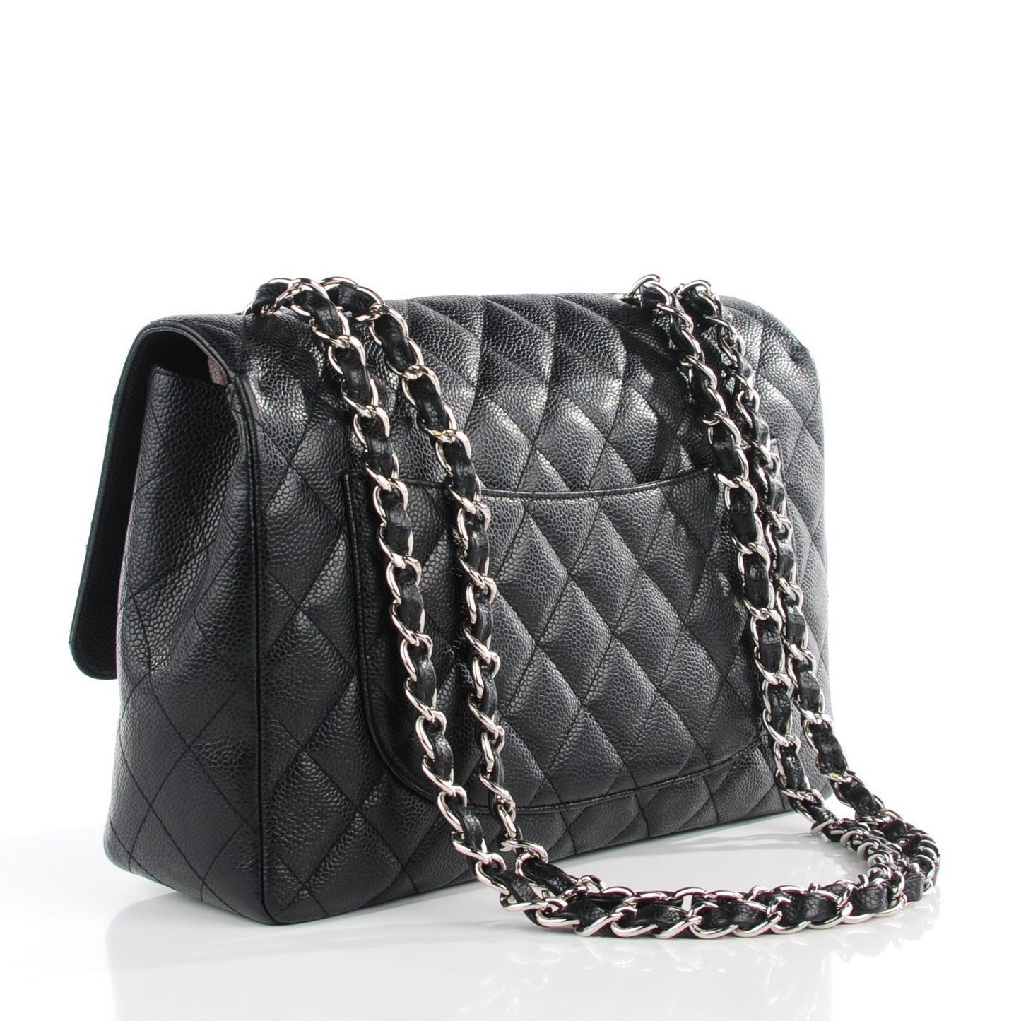 Caviar Quilted Jumbo Single Flap Black