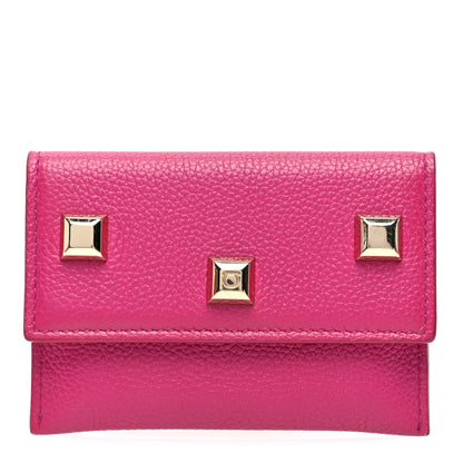 Salvatore Ferragamo Grained Calfskin Flap Card Holder Pink 1 of 8