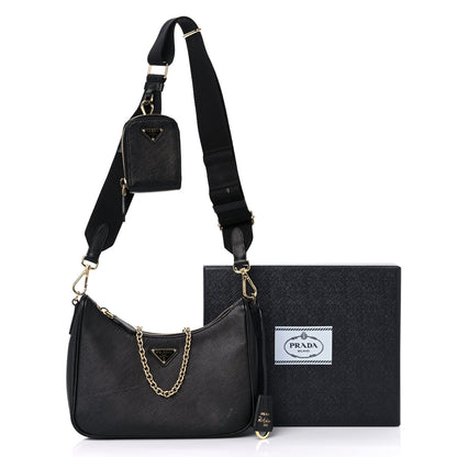 Prada Saffiano Lux Re-Edition 2005 Shoulder Bag Black 17 of 17