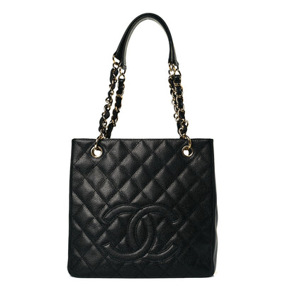 Chanel Caviar Quilted Petit Shopping Tote PST Black 1 of 7