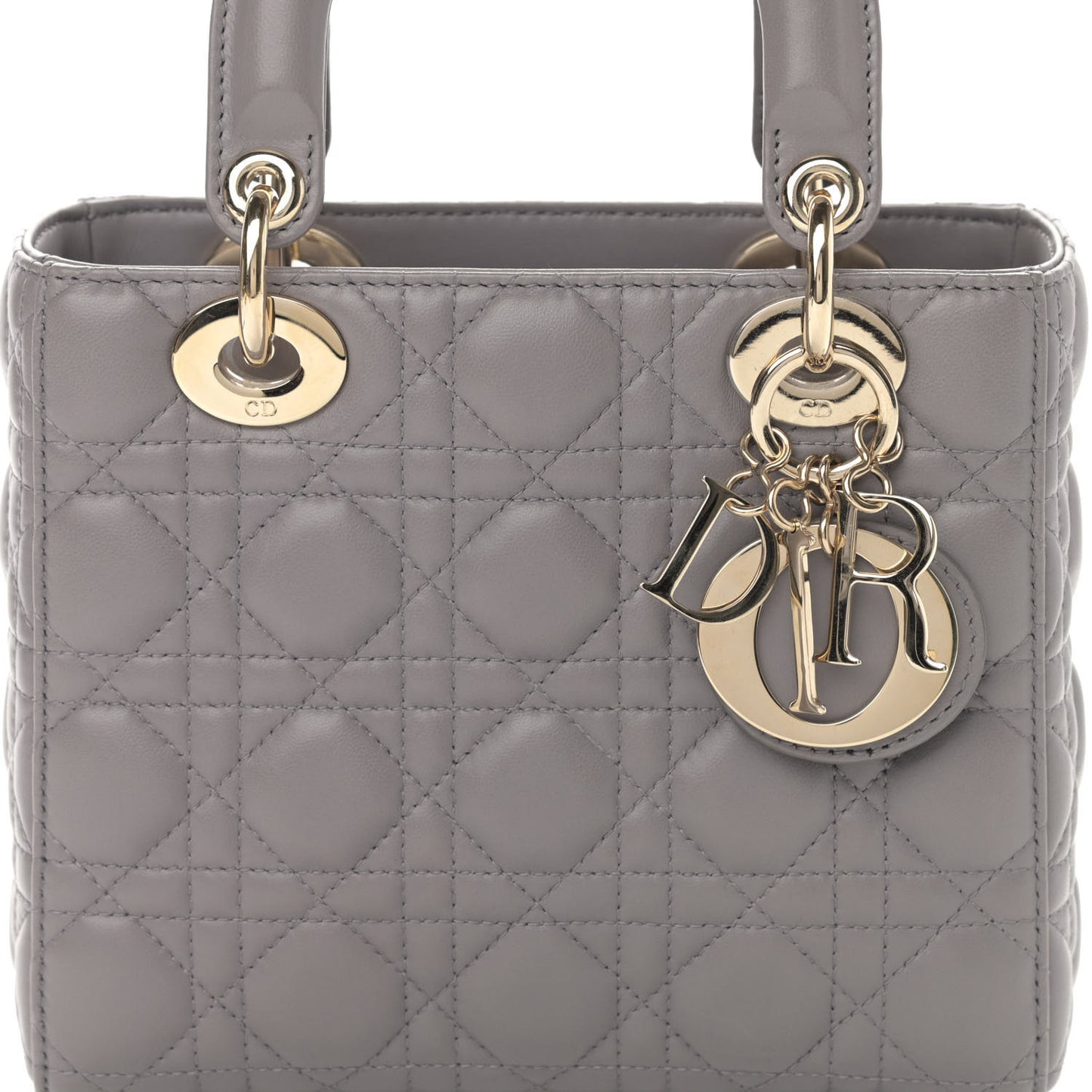 Lambskin Cannage Small Lady Dior Grey