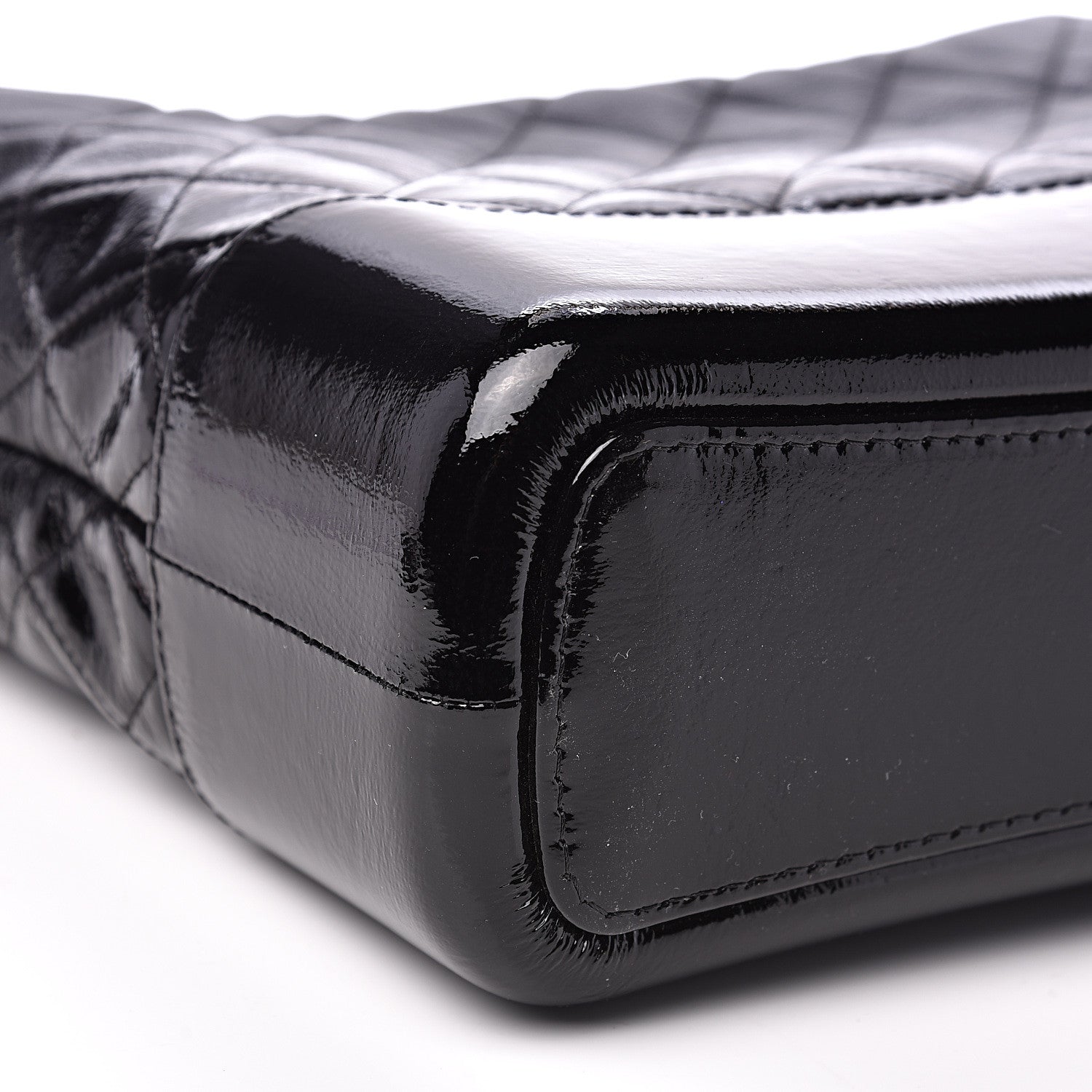 Chanel Patent Goatskin Quilted Medium Gabrielle Hobo Black 7 of 9