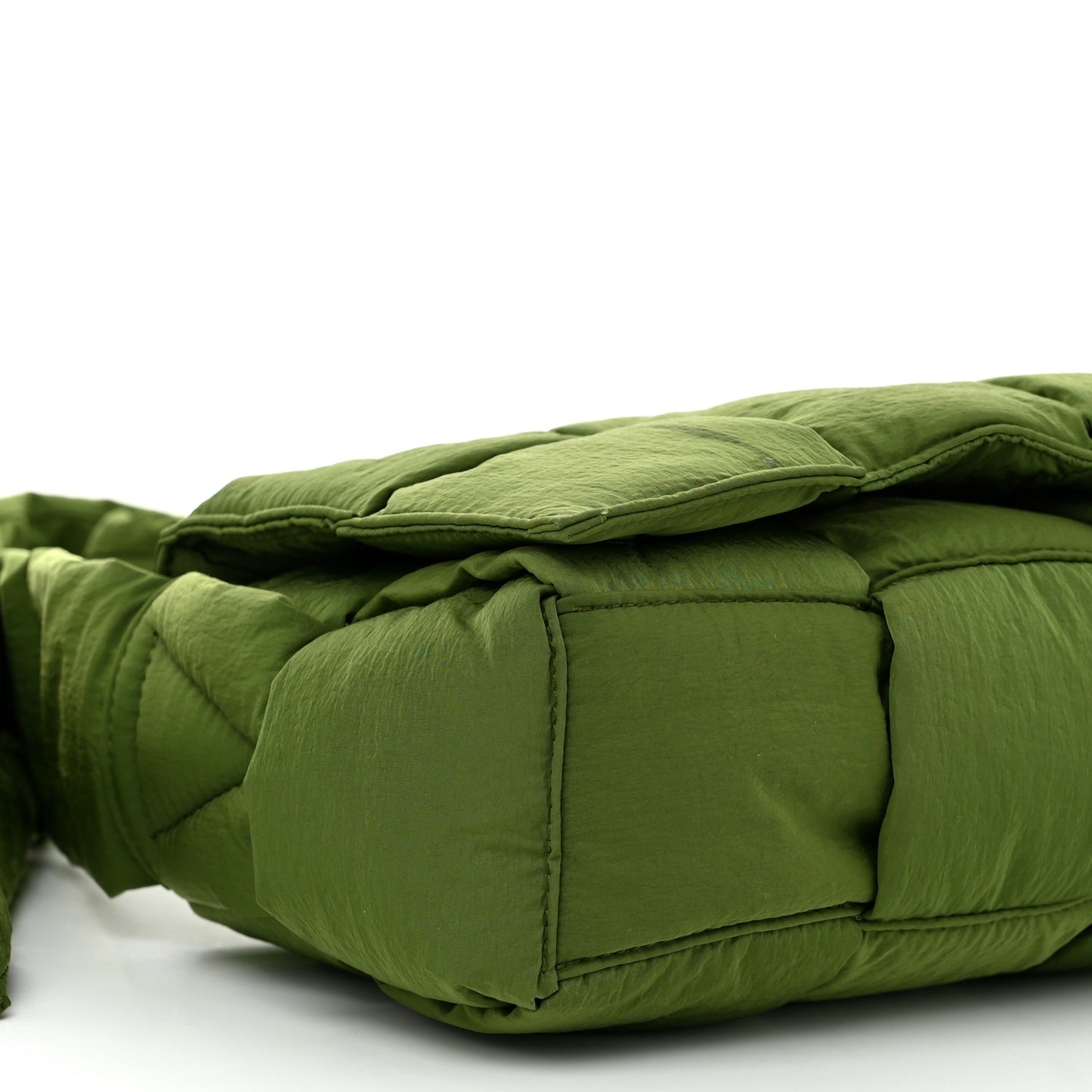 Nylon Intrecciato Padded Tech Cassette Bag Avocado