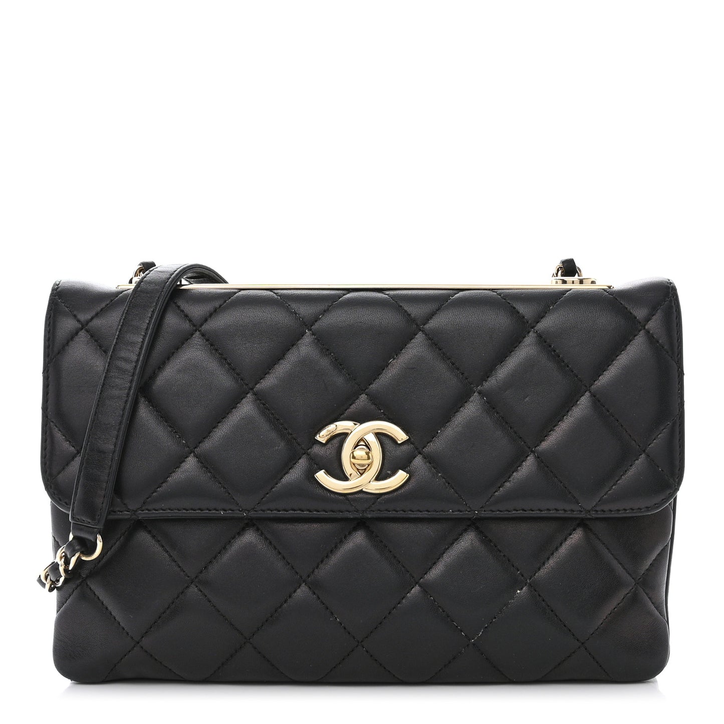 Lambskin Quilted Medium Trendy CC Flap Black