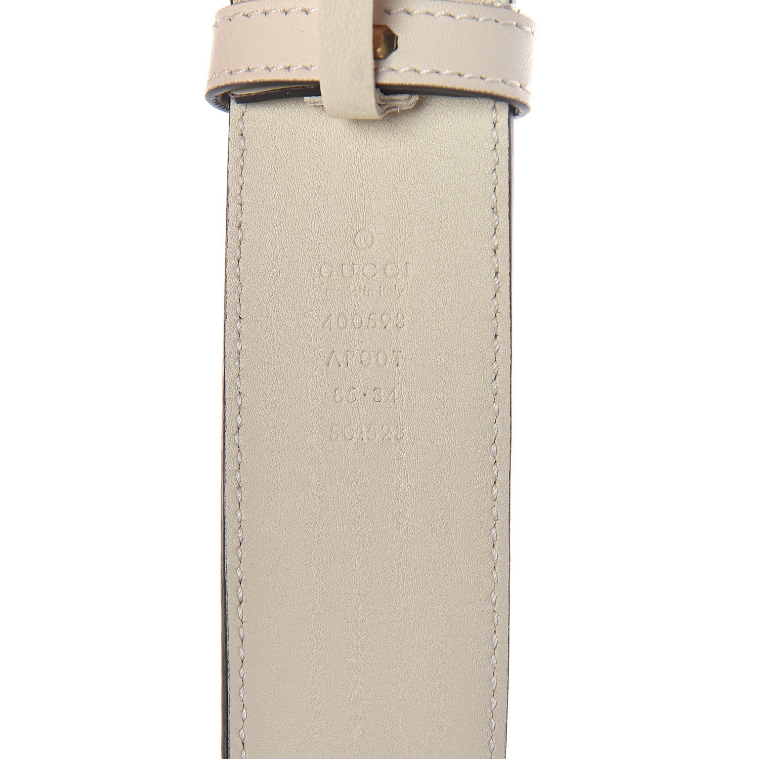Gucci Calfskin Double G 40mm Belt 85 34 Mystic White 4 of 6