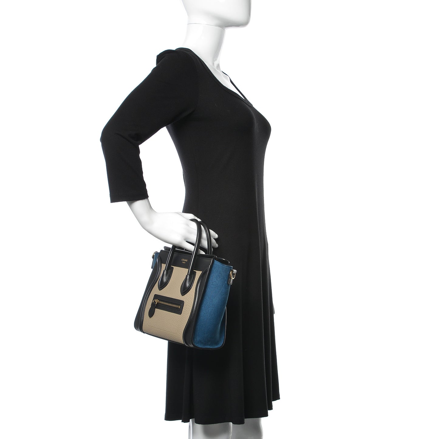 Bullhide Calfskin Nano Tri-Color Luggage Light Taupe