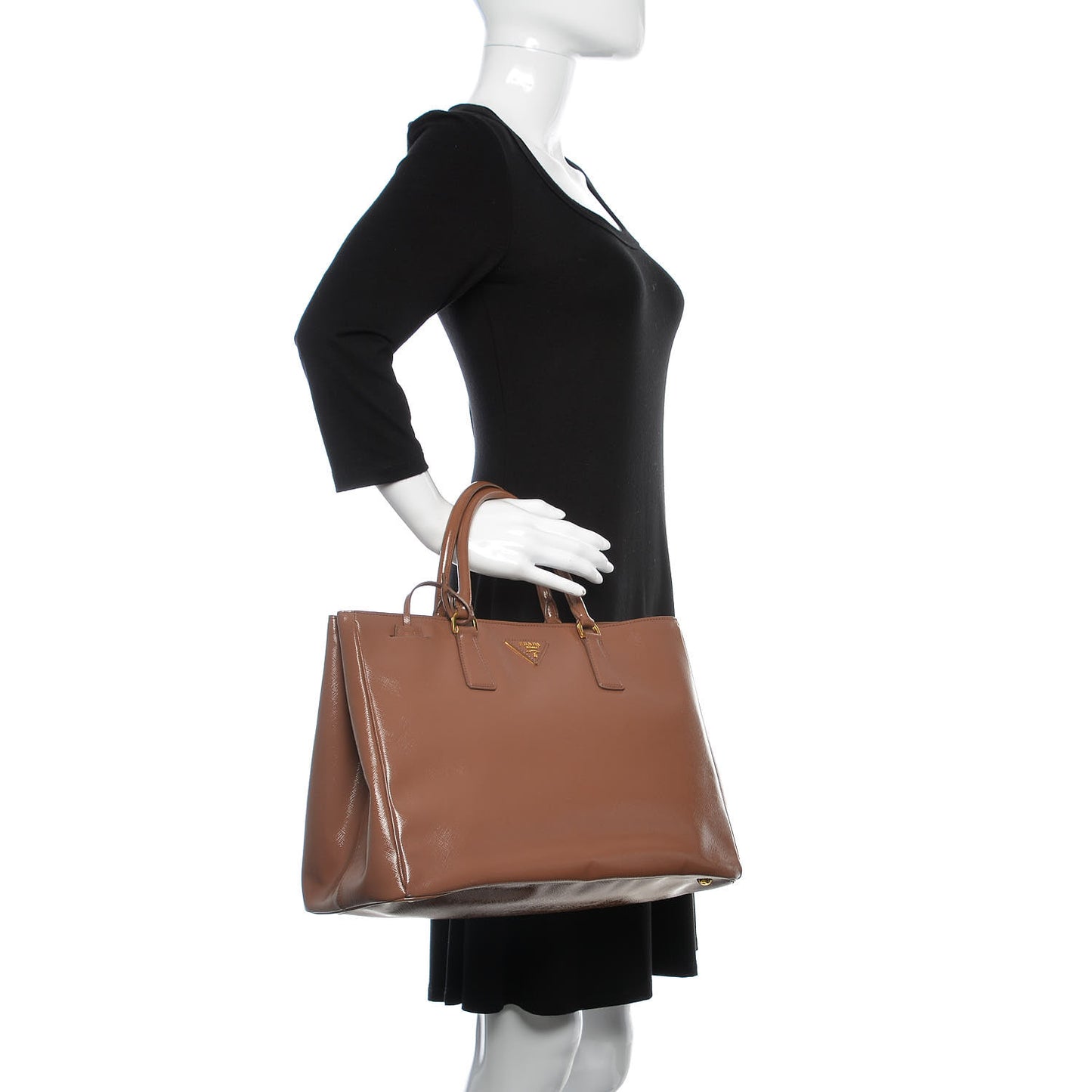 Saffiano Vernice Large Tote Dark Rose