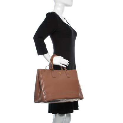 Prada Saffiano Vernice Large Tote Dark Rose 2 of 15