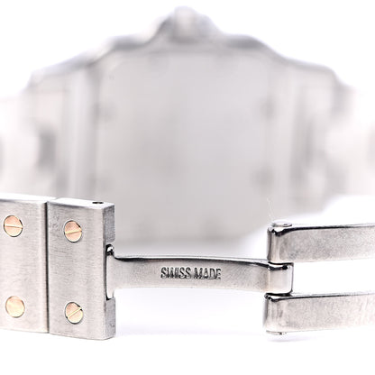 Cartier Stainless Steel 18K Pink Gold Mother of Pearl 24mm Santos de Cartier Galbee Quartz Watch 6 of 8