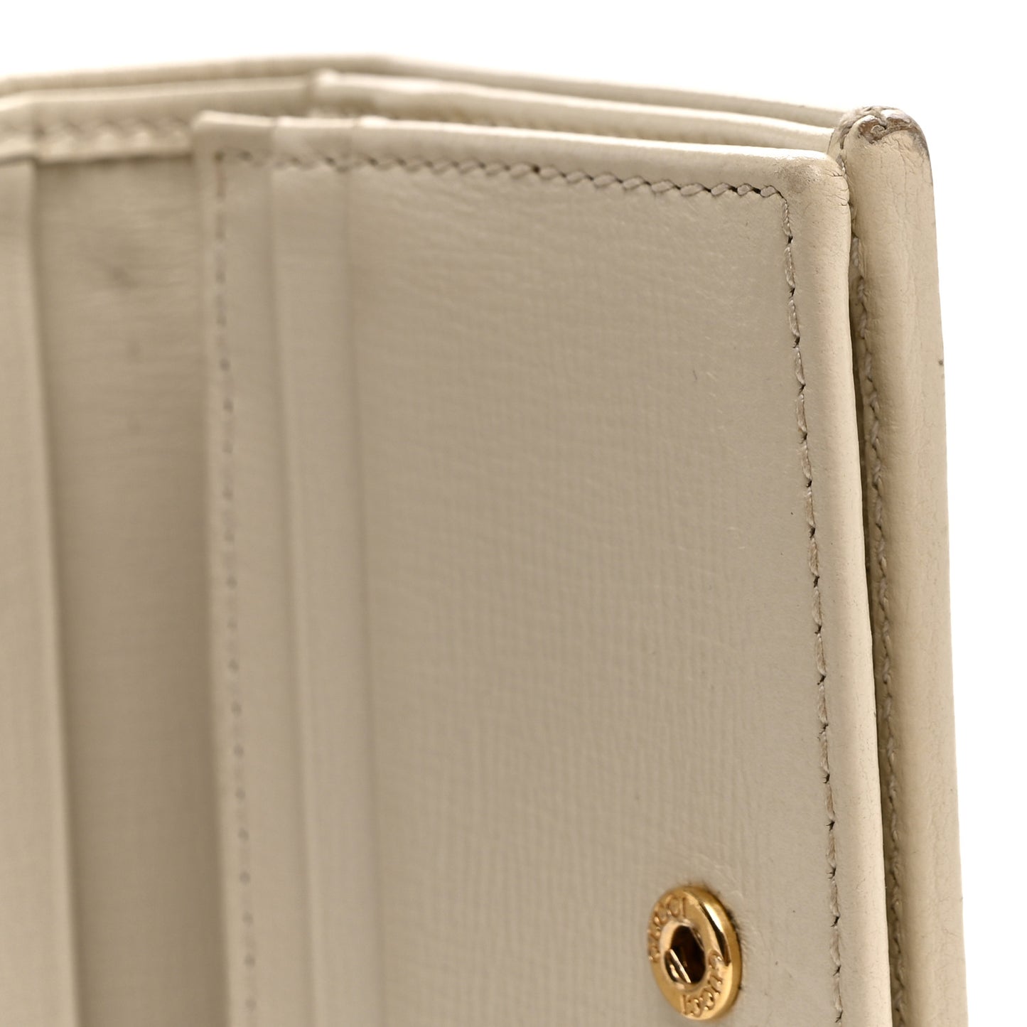 GG Supreme Monogram Azalea Calfskin Horsebit 1955 Card Case Wallet Beige Ebony Mystic White