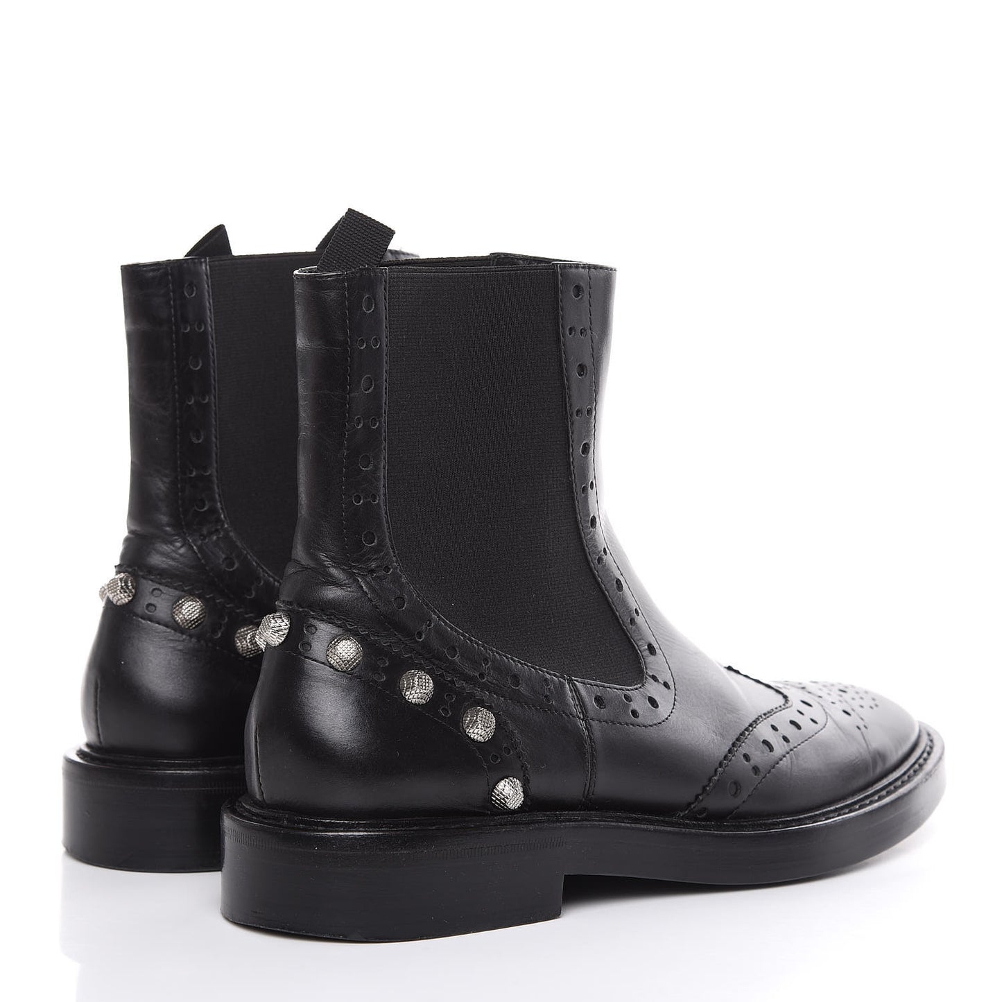 Calfskin Womens Studded Chelsea Boots 40 Black
