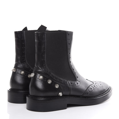 Balenciaga Calfskin Womens Studded Chelsea Boots 40 Black 4 of 10