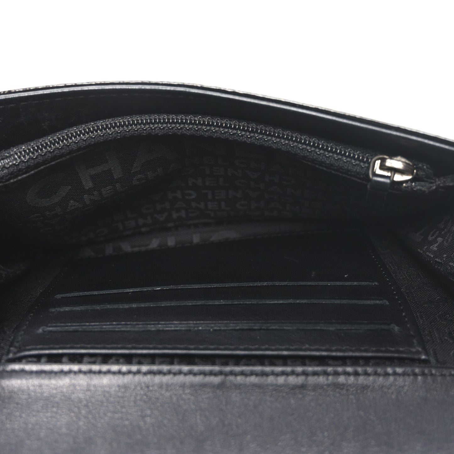 Patent Goatskin Flap Wallet Dark Brown