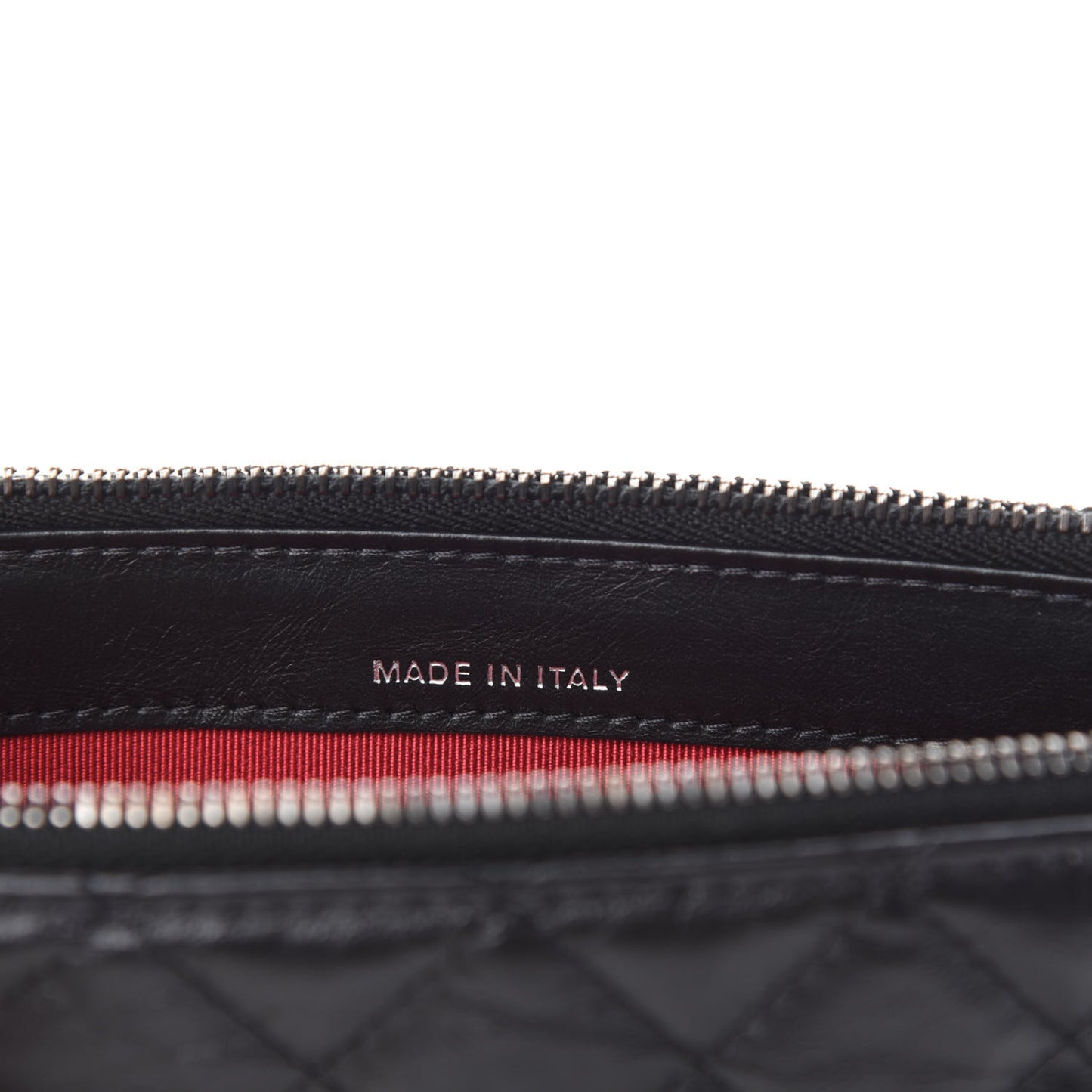 Aged Calfskin Quilted Small Gabrielle Clutch With Chain Black