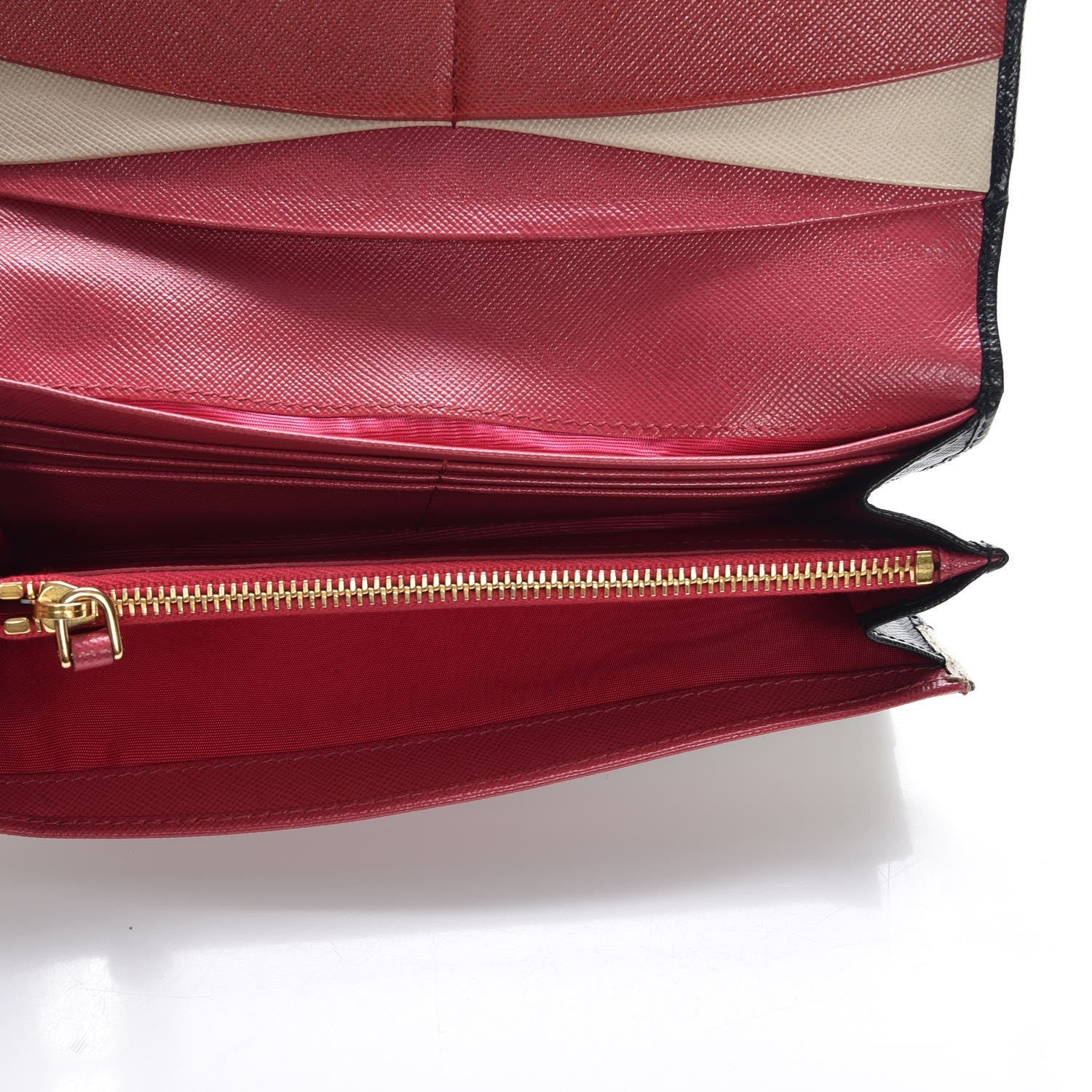 Prada Saffiano Multicolor Continental Flap Wallet Nero Black Peonia 5 of 7