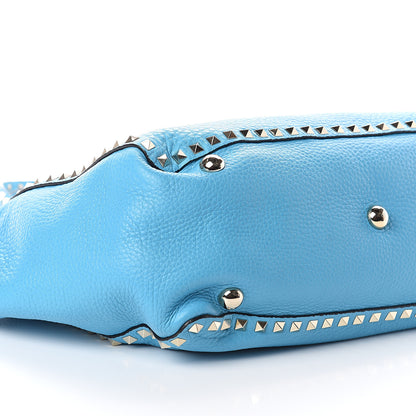 Valentino Garavani Pebbled Calfskin Medium Rockstud Tote Parrot 7 of 8
