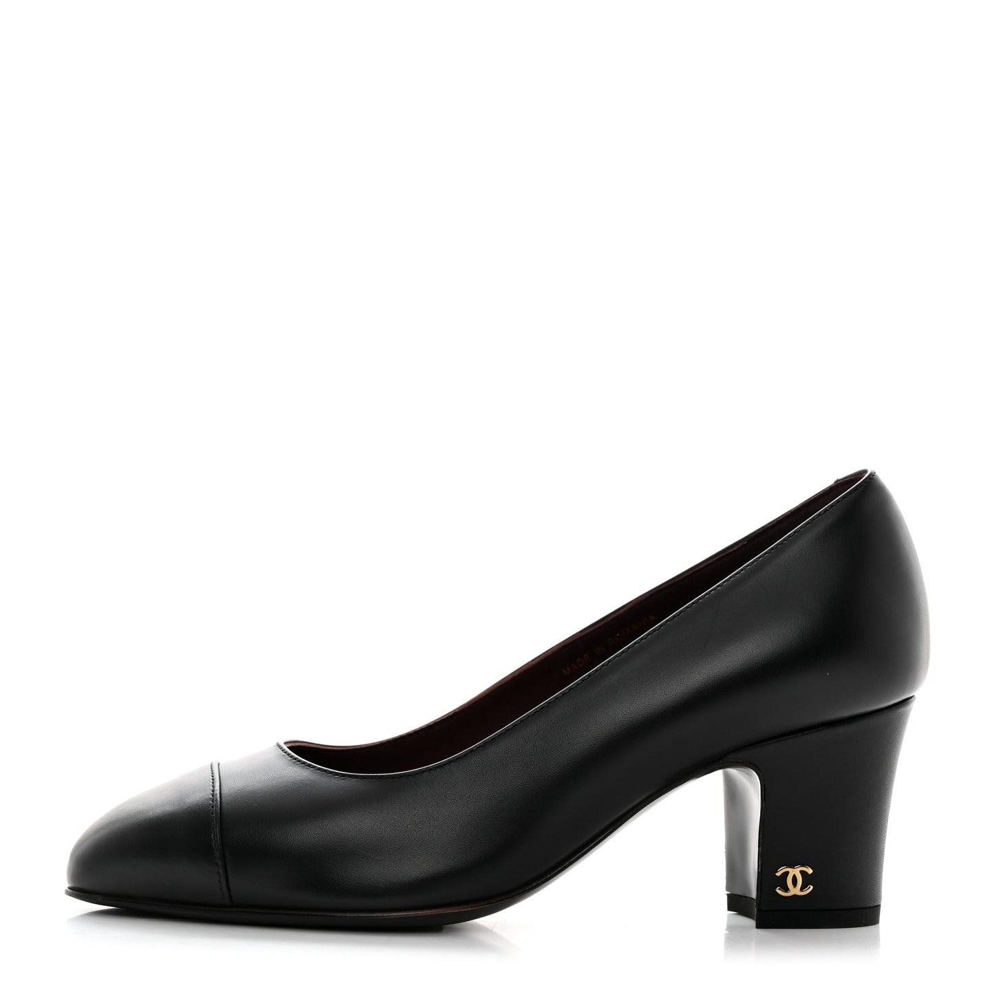 Lambskin Cap Toe CC Pumps 36 Black