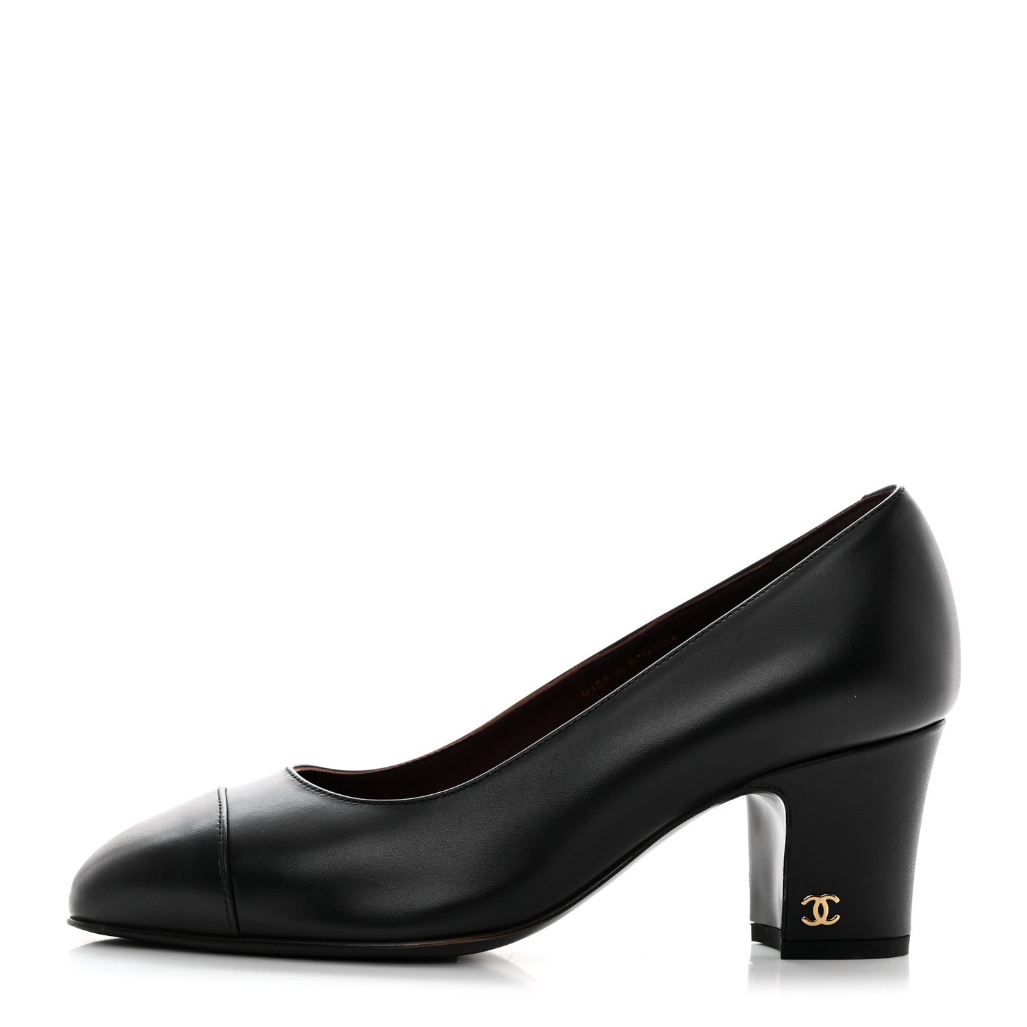 Chanel Lambskin Cap Toe CC Pumps 36 Black 1 of 9