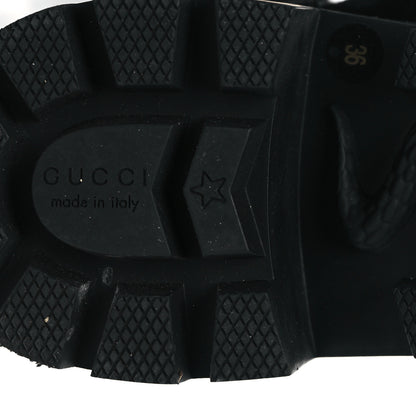 Gucci Magnum Calfskin Cirano Lux Web Lace Up Tall Combat Boots 36 Black Verde Hibiscus Red 6 of 11